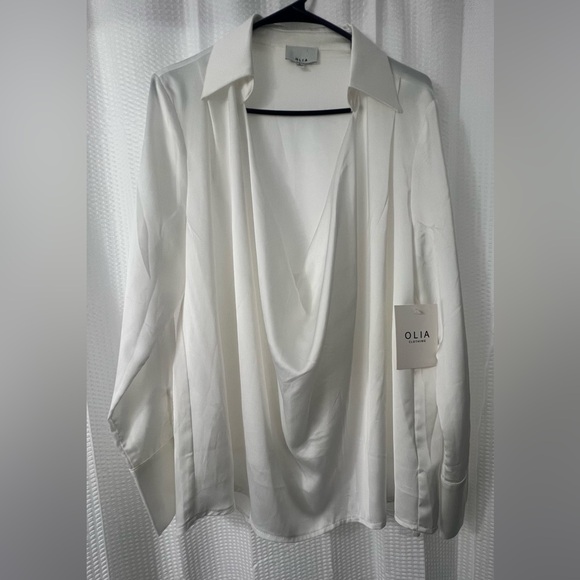 NWT Olia Drapey Blouse - Picture 1 of 7